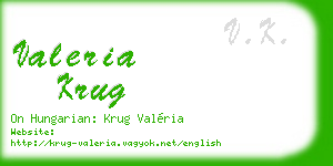 valeria krug business card
